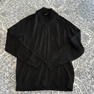 Express size Medium Merino Wool Blend quarter zip thin sweater color Black